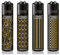 Clipper Classic Original Feuerzeuge 4er Set - Winter Kollektion 2021 + 1 Clipper DHOBIA Feuerzeug GRATIS (Medium - Gold Printing)