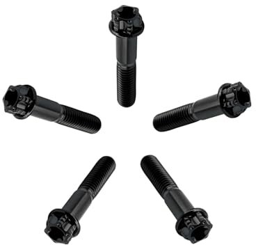 RISON-Titanium Titanschrauben M8x1.25x35mm, 5 Stück Flanschschraube Torx Kopf Flansch Schrauben Sechskantschrauben Gewindeschrauben GR5 Titanbolzen Befestigungen für Motorräder Fahrrad Auto