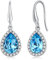 Ohrringe Silber 925 Hängend Damen Ohrringe Silber Saphir Diamant Ohrstecker Damen Ohrringe Hängend Blau Tropfen Ohrringe Echt Silber Lang Hängend Ohrringe Weißgold Hängend