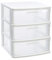 AC - Cajonera de Almacenamiento Sena con 3 cajones, Torre de Almacenamiento Multiusos para Oficina, hogar, Escuela, etc. 49,5 x 39 x 40 cm. Color Blanco.