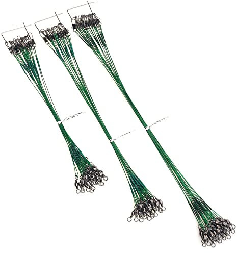 MOBOREST Fishing Leaders 60PCS, Nylon-Coated Wire with Swivel Snap, 3 Sizes