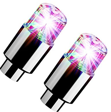 ulapithi Cappucci per valvole a LED,Luci per Ruote Bici a LED con di rilevamento Intelligente | Tappi Valvole Aria con Luci per Moto, Biciclette, Veicoli Elettrici, Veicoli Elettrici