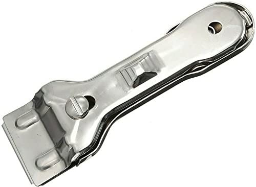 Glass and Ceramic Hob Metal Stain Scraper Cleaner for Oven Cookware Cleaning Window Surface Kitchen Cleaning, Silver