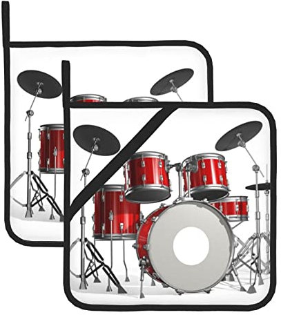 Cool Drum Set Quadratische Wärmedämmung Pan Pad (Zwei Sets) Hitzebeständige Ofen Hitze Pad für Grill Kochen Mikrowelle