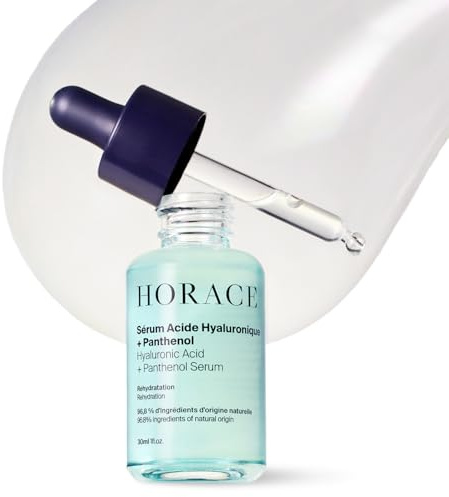 HORACE Hyaluronic Acid + Panthenol Face Serum for Men Unscented 30ml | Advanced Moisturising Facial Treatment for Dry Skin – Dehydration Lines – and Elasticity – Vegan Skincare for All Skin Types