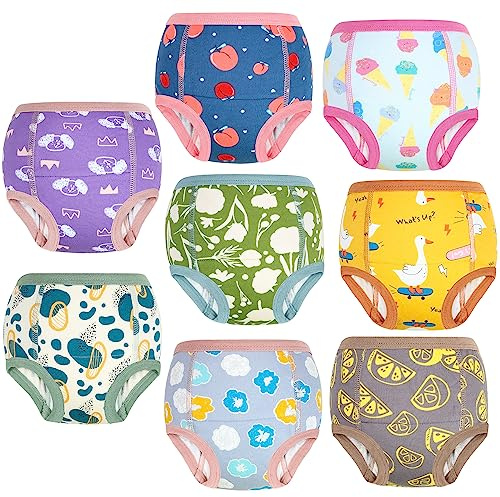 MOEMOE BABY Töpfchen Trainingshose, 8 Stück Baumwolle Töpfchen Trainingshose Kinder Trainer Töpfchentraining Unterhosen für Jungen Mädchen