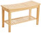 JIANCNGU Banc de Douche en Bambou allongé avec étagère de Rangement, Repose-Pieds, Tabouret de Rasage avec Pieds antidérapants, Tabouret à Langer for Salle de Bain, Salon, Chambre, entrée, Couloir