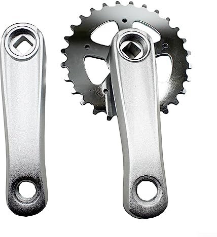 Kurbelgarnitur für Kinder, 25T, 102 mm, matt, 1 Gang, quadratisches Loch