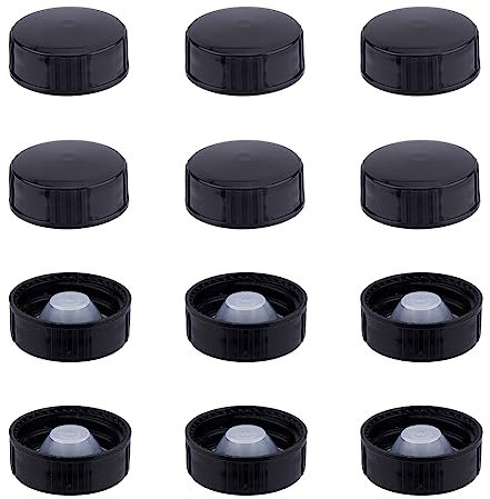 SUPERFINDINGS 40Pcs Tapones de Rosca de Sello de Polietileno Tapas de Plástico para Growler Tapas de Cono de Polietileno Negro Tapas de Botella de Tapón Interno Diámetro Interior:32mm