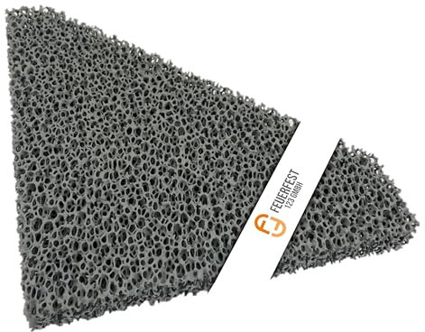 Feuerfest 123 - Feinstaubfilter Kaminofen Angeschrägt 219x200x25 mm, Kompatibel mit Hark, Feinstaub Rußfilter zum nachrüsten Kamine & Öfen, hitzebeständig bis 1.650 °C