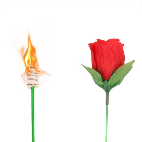 10 pcs Fackel zu Rose Trick Flamme,Feuer verwandelt sich in eine Rose, Magician Bar Illusion Stage Requisiten,Valentinstagszauber,eine Überraschung für Ihre Freundin,Für Hochzeitsshows oder Straßen