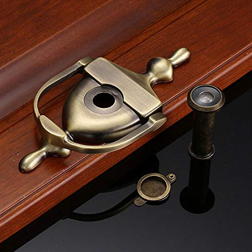 4PCS Door Knockers, Door Knocker with Cat's Eye, Door Knockers for Front Door Home, Door Knocker with Door Viewer Polished Chrome, Alerting You of Visitors to Your Home
