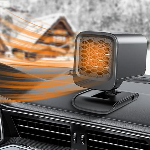 Weyot Radiateur soufflant de Voiture 12V/120W, Dégivreur de Voiture, Chauffage 2 en 1 pour Pare Brise de Voiture, Dégivreur, Rotation à 360 °, Chauffage Rapide et Refroidissement