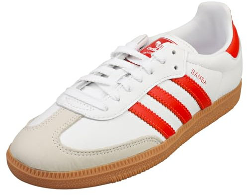 adidas Samba Damen-Sneaker, Cloud White/Solar Red/Off White, 36.5 EU