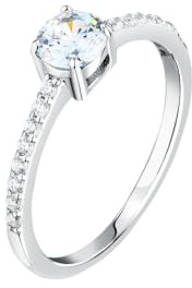 Morellato Damenring aus Sterling-Silber 925% langlebig, weiße Zirkonia, Tesori-Kollektion, Solitaire SAIW1790