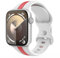 TiMOVO Soft Silicone Sport Band for Apple Watch band 38/40/41mm, Fashion Two-color Wristband Replacement Strap for iWatch Series 10 9 8 7 6 5 4 3 2 1 SE,Blanco+Rojo