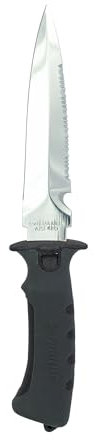 Abysstar, Coltello Subacqueo per Pesca in Apnea e Immersioni Dragon Kill Aisi 420 Unisex Adulto, Nero, 14,5 cm