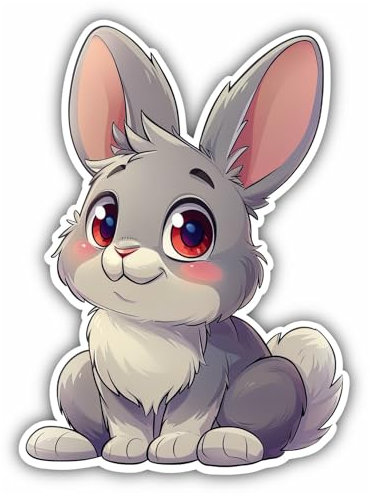 Samunshi® Süßer Kawaii Hase als Sticker Anime Tiere Autoaufkleber für Motorrad Fahrrad Roller oder Auto Sticker Fahrrad Mtb Mountainbike Rennrad Cartoon Retro Aufkleber 7x10cm
