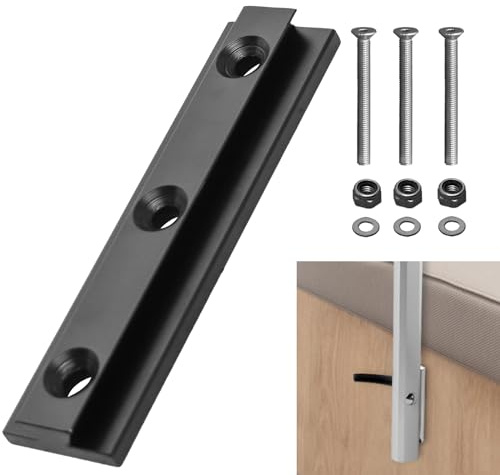 HWHongRV Schwenkbare Wohnmobil-Tischbeinhalterung, 360° schmal, abnehmbar, Aluminiumlegierung, Zubehör für Wohnmobil, Ponton, LKW, Reiseanhänger (Schwarz, 3 Löcher)