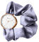 JewelryWe Damenuhr Elastisch Haarband Uhr: Damen Analog Quarz Armbanduhr Frauen Mädchen ultradünne multifunktionale Punkte Haargummi Uhr mit Grau Zugarmband elastischem Band Geschenk