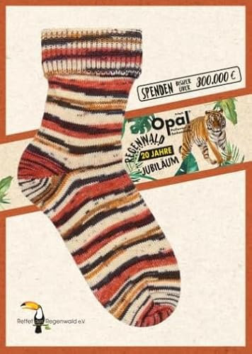 Opal Regenwald 20 Jahre Jubiläum 6-fädig Garn - Wollmischung, zum Stricken von warmen Socken, Pullovern, Mützen, Handschuhen und Schals 2740 beige, 1 x 150g