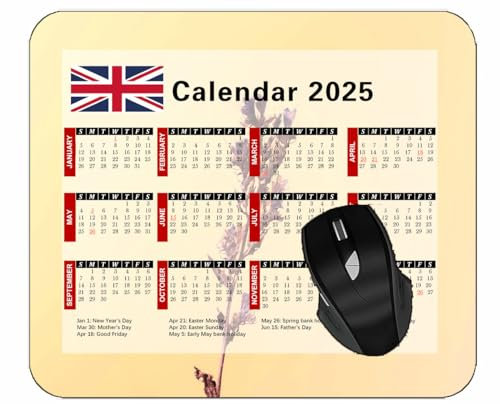 YENDOSTEEN Special Design 2025 Calendar Mouse PadFlower Herbarium Plant Mouse Mat for Office Computers Laptop Men Women