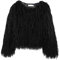 FM2018XSL Damen Winterjacke Vorne Offen Kurz Kunstfell Jacke Kunstpelz Mantel Herbst Winter Warme Oberbekleidung Für Damen,M,Schwarz