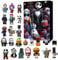 2024 Weihnachts-Halloween-Adventskalender, 24-Tage-Weihnachts-Countdown-Kalender mit Überraschung Gruselige Puppe, lustige Halloween-Horror-Figuren Sammelfiguren Thankgiving Kid's Gift (C)