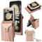 Custodia a portafoglio per Samsung Galaxy Z Flip 6, custodia a portafoglio in pelle opaca con cerniera staccabile tracolla fibbia design - rosa