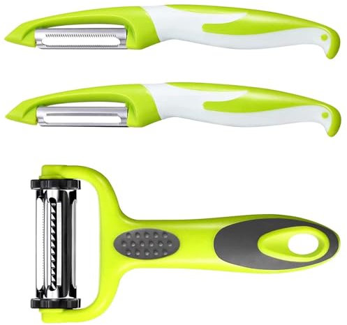 Potato Peeler for Kitchen, Julienne Vegetable Peeler,3 Pieces Stainless Steel Professional Peelers, Non-Slip, Suitable for Peeling for Potato, Apples, Carrots, Cucumber and Various Veg and Fruits