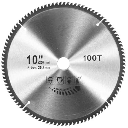 Circular Fine Cutting Wood Saw Blade 255mm x 100T x 25.4mm Bore Compatible with Festool Bosch Makita Dewalt（1PCS）