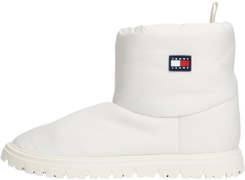 Tommy Jeans Women’s Lined Ankle Boots, Off-White (Ivory), 4