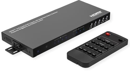 VALUE HDMI Matrix Switch,4x2 Quad Multi-Viewer, Nahtlose Umschaltung