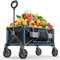 Festival Trolley on Wheels - 150L Folding Camping Cart Foldable Garden Wagon with Adjustable Handle Collapsible Foldable Trollys for Beach Picnic Shopping Fishing Outdoor