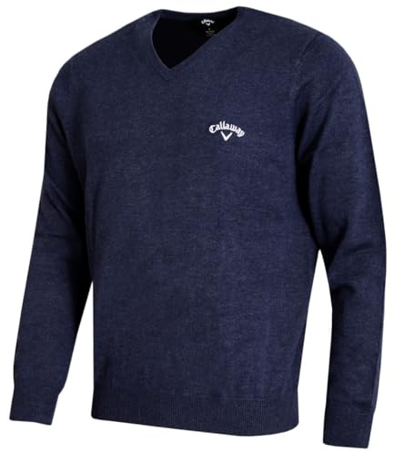 Callaway Golf Mens 2026 Ace Long Sleeve V-Neck 12 Gauge Embroidered Sweater