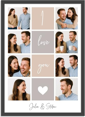 OWLBOOK® Personalisierte Valentinstags Geschenke für Ihn Sie | Fotogeschenke mit eigenem Foto Partner Geschenke für Männer & Frauen mit Foto zum Jahrestag | I love you | Papier