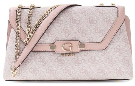 GUESS sac à épaule bandoulière Lindsey Convertible Xbody Flap Orchid Logo vieux rose