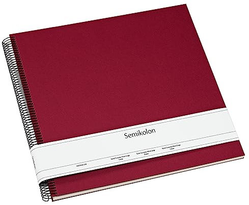 Semikolon 352931 Spiral Album Economy Large, 34,5x33,2 cm, Fotoalbum, 50 Seiten cremeweiß, Fotobuch, burgundy dunkel-rot