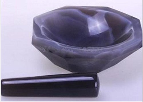 GOWE 14CM Lab First-Grade Agate Mortar and Pestle, Carnelian Mortar