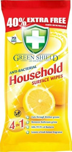 Green Shield 2 x Anti-Bacterial Household Surface 2 x 70 units (140 Wipes)