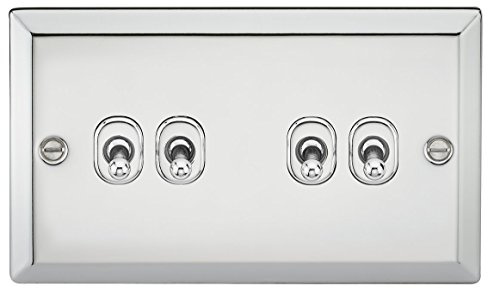 Knightsbridge 10A 4G 2 Way Toggle Switch-Bevelled Edge Polished Chrome
