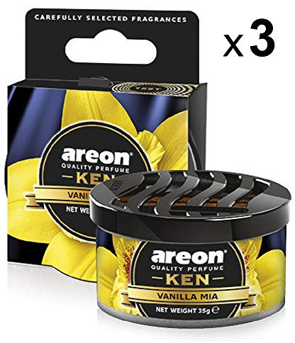 Areon Ken Lufterfrischer Vanille Mia Auto Duft Autoduft Wohnung Dose Duftdose Erfrischer 3D Set ( Vanilla Mia Pack x 3 )
