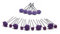 15tlg. Braut - Haarschmuck Set - Brauthaarschmuck | Set-3-S - Lila
