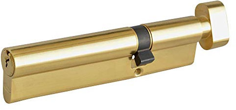 Asec Polished Brass 120mm 6-Pin Euro Double Key & Turn Cylinder - 75 / T45