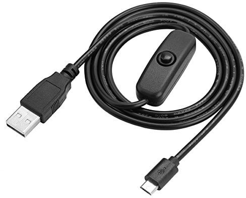 Fuente de alimentación Universal, Cable de Carga de alimentación Micro USB con Interruptor de Encendido/Apagado para 3 / Pi 2 / Pi B/Pi B + / Pi A