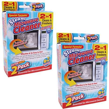 4X Microwave Steam Cleaning Packs Fast Acting Degreaser Fat Stain Remover Cleaner