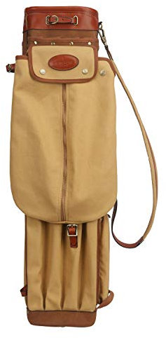 TOURBON Turbon Golftasche im Bleistift-Stil aus Leder und Segeltuch, Golf-Geschenke, Golftaschen