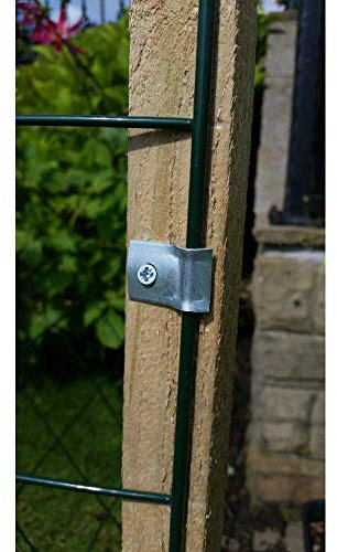 Gro Garden Products Fence Panel Clips, Metal Mesh Clip - Wire Mesh Fencing Clips for Garden Mesh Fencing Securing Fence Panel - Wire Mesh Clips for Temporary Fencing with Screws (Pack of 50)