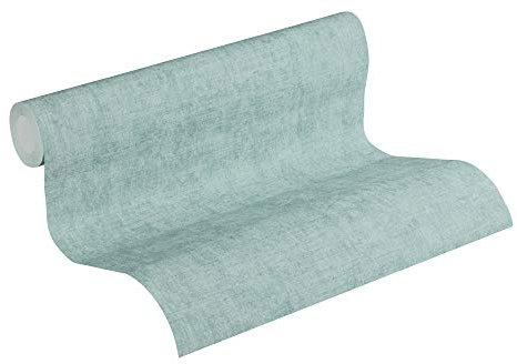 Livingwalls papier peint intissé New Walls Cosy & Relax papier peint uni 10,05 m x 0,53 m bleu vert 374233 37423-3