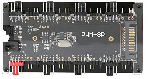 Case Fan Hub, 3-Pin PWM+ 4-Pin ARGB 2 in 1 Fan Hub with Remote Controller for Computer Cooling Fan for SATA Hub Power Supply for PC LED light Cooler